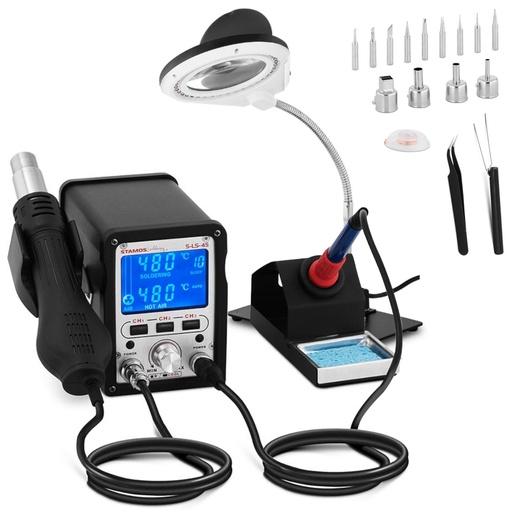 HOT AIR 70W LCD S-LS-45 S flask soldering station - KIT 21el.