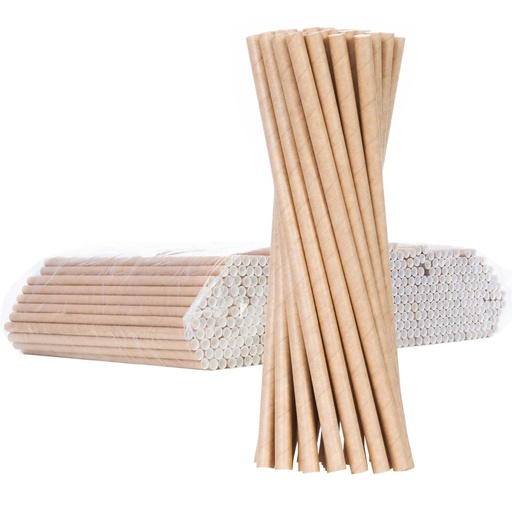 BIO eco-friendly paper straws PAPER STRAWS thick 8/205mm - brown 500pcs.