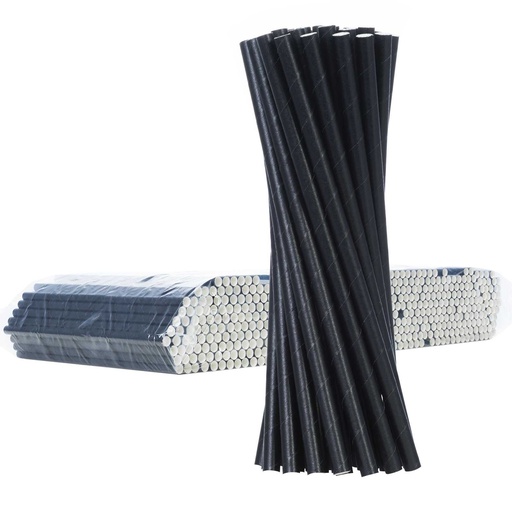 BIO eco-friendly paper straws PAPER STRAWS 6/205mm - black 500pcs.