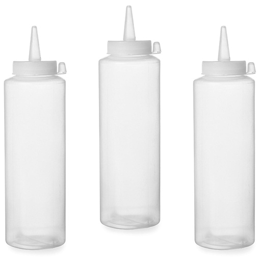 Dispenser bottle for cold sauces set of 3pcs. - transparent 0.7L - HENDI 557952