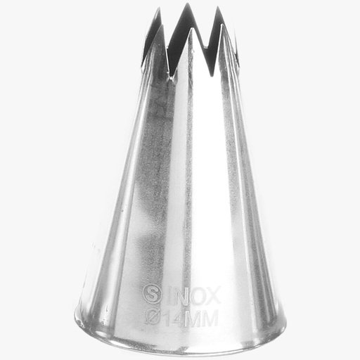 Saldumynų maišelių įmaučių žvaigždinis antgalis plieninis 14 mm skersmens - HENDI 551431
