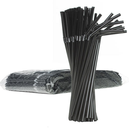 Lūžę gėrimų šiaudeliai 5/210mm - juodi 250vnt.