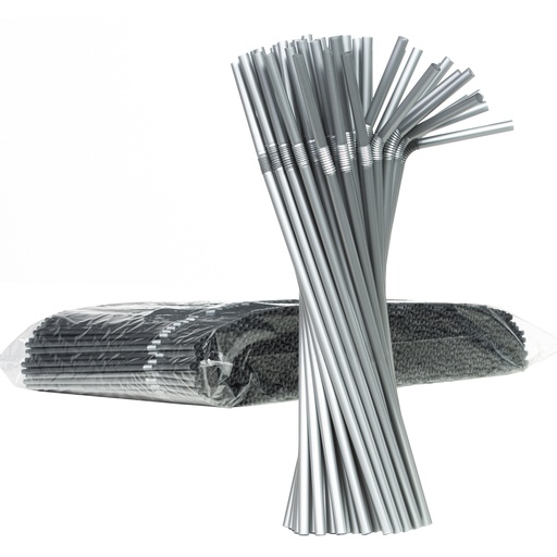 Beverage straws broken 5/240mm - silver 1000pcs.