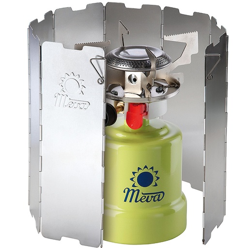 Wind shield for travel stove burner - silver