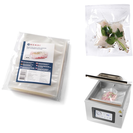 Sous vide cooking bags and for vacuum chamber packers 150x250mm 100pcs.