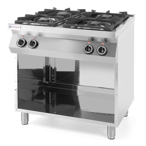 Kitchen Line 4-burner gas cooker on an open base W 800mm D 700mm