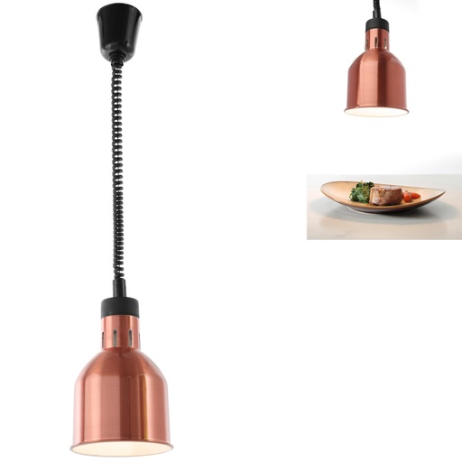 Maisto pašildymo lempa - pakabinama cilindrinė kūginė varinė 250W