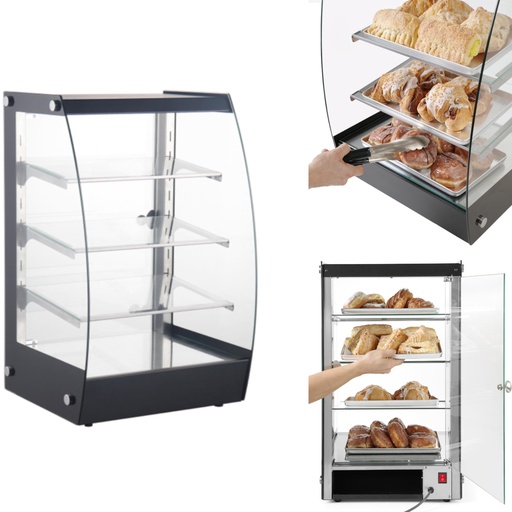 Neutral self-service display case for presentation and serving of LED food 415mm wide