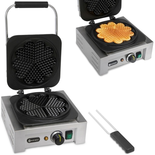 Waffle maker professional rosette 5 waffle heart 215mm diameter 2200W