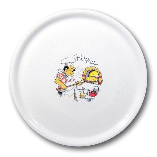 Durable Speciale decorated porcelain pizza plate 330mm - set of 6pcs.