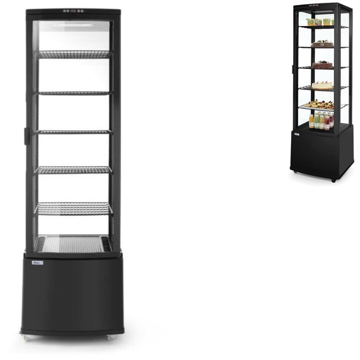 Refrigerated confectionery display case on wheels 5 shelves 280L LED - black