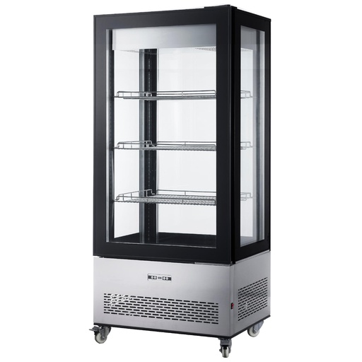 Refrigerated confectionery display case on wheels 3 shelves LED 550L