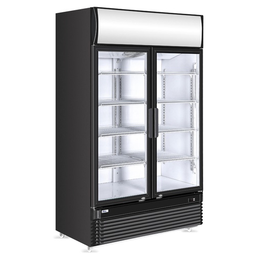 Display cabinet refrigerator with illuminated advertising panel 750L