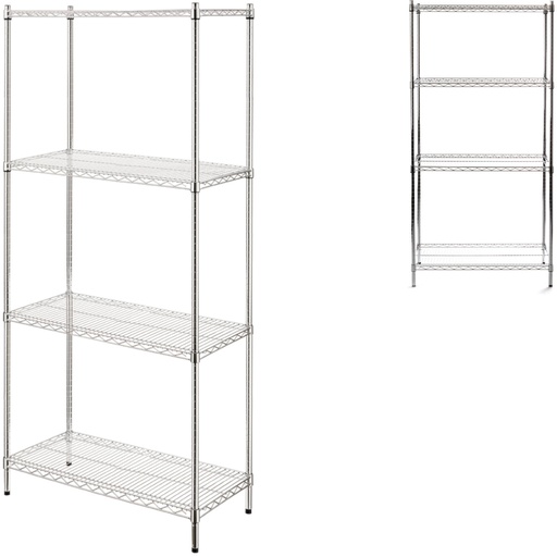 Storage rack for pantry folding openwork 4 shelves x 125kg