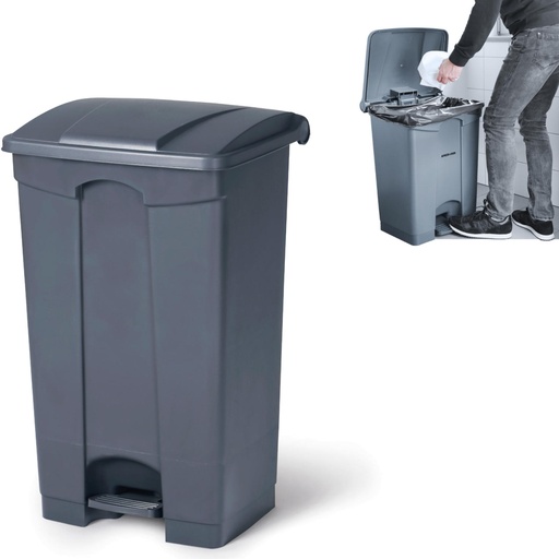 Waste garbage can with pedal 68L