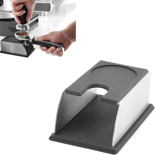 Base tamping station for coffee beater tamper