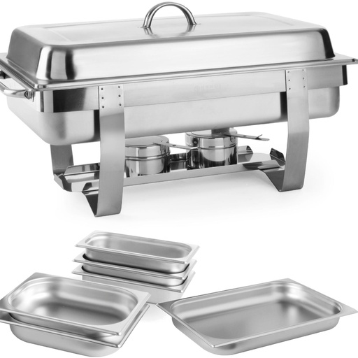 Food warmer for paste candles steel GN 1/1 - LARGE SET