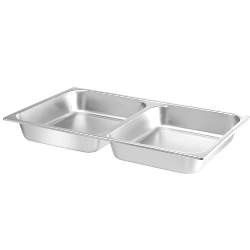 Steel container for GN1/1 food warmer - 2 compartments