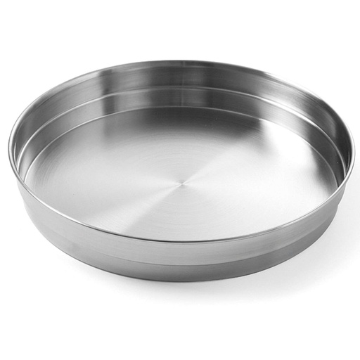 Padėklas padavėjui, gilus, su apvadu, apvalus, plieninis, 31,5 cm skersmens