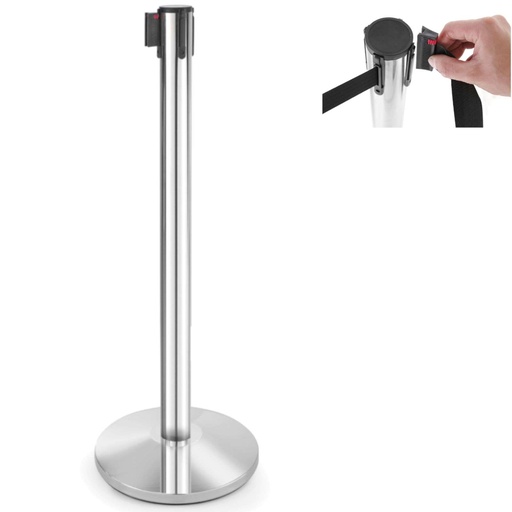 Fence post with extendable retractable tape length 2.7m