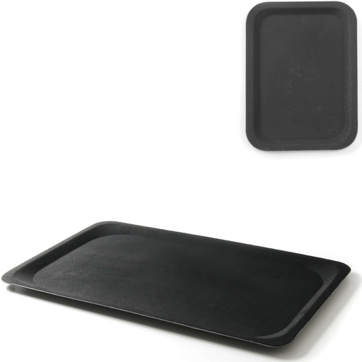 Non-slip rectangular waiter's tray 20x28cm - black
