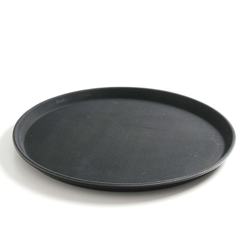 Waiter tray non-slip resistant round diameter 36cm - black.