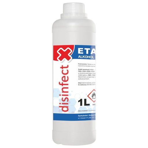 ETANOL - DISINFECT 99% denatured ethyl alcohol 1L