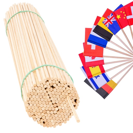 Wooden beech flag sticks 50cm/5mm 100pcs