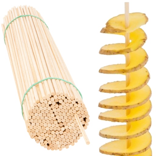 Sticks for twisted potato French fries beech 45cm/4mm 100pcs