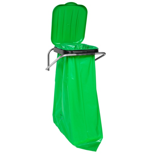 Wall-mounted wall bracket for waste segregation green - 120L bags
