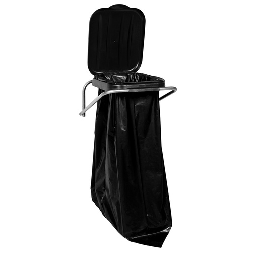 Wall-mounted wall bracket for waste segregation black - 120L bags