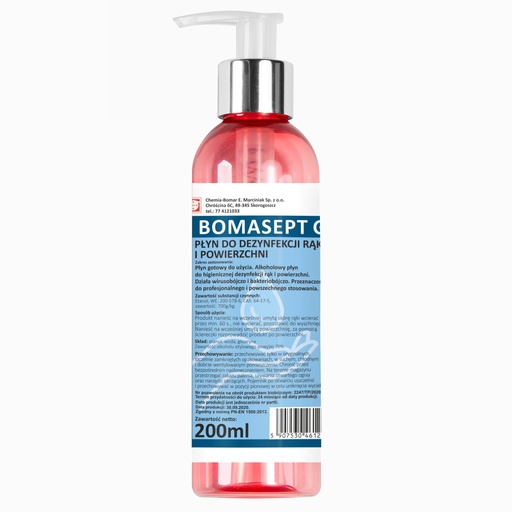 Hand skin disinfectant and sanitizer BOMASEPT G 200ml