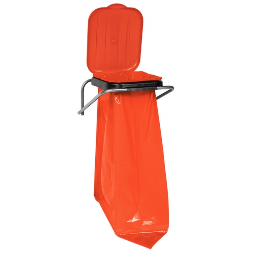 Wall-mounted wall bracket for waste segregation red - 120L bags