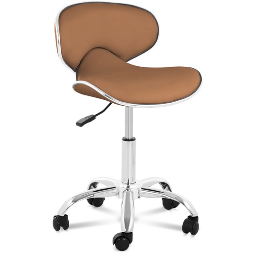 Cosmetic chair on wheels with backrest Munich cappuccino