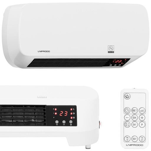 Electric wall heater air curtain with remote control 1000/2000W