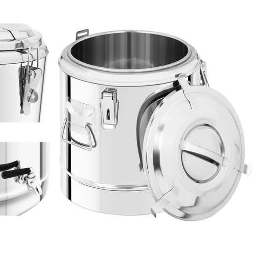 Catering thermos with tap for transporting beverages steel 12L
