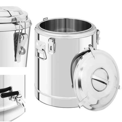 Catering thermos with tap for transporting beverages steel 30L