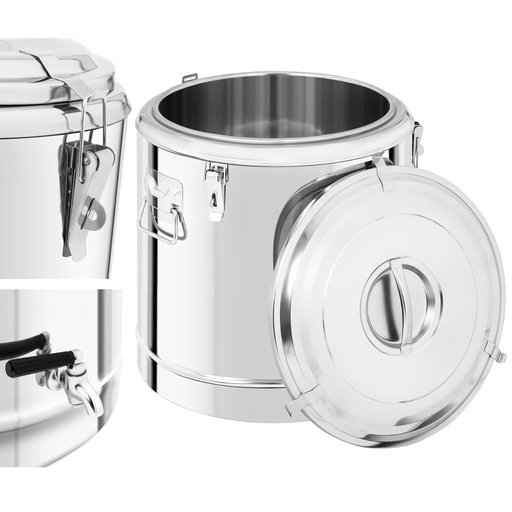 Catering thermos with tap for transporting beverages steel 50L