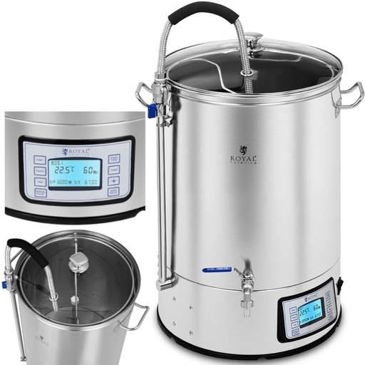 Stainless steel 2500W LCD 40L beer mash boiler