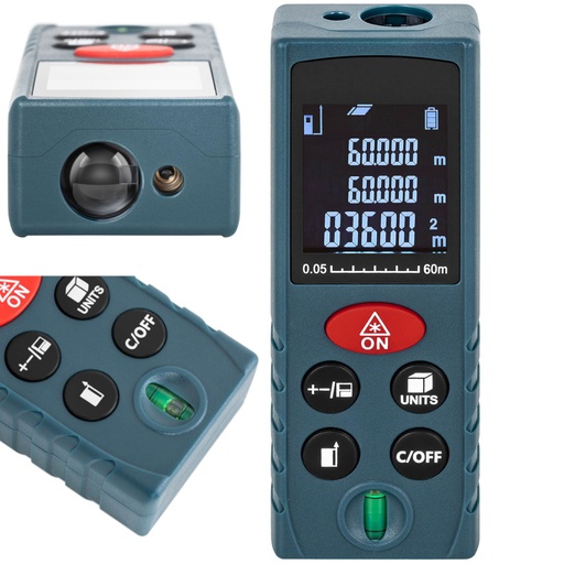 Laser rangefinder with LCD display 60 m / 2 mm