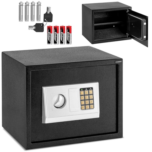 Home safe electronic safe deposit box with combination and key 38x30x30 cm