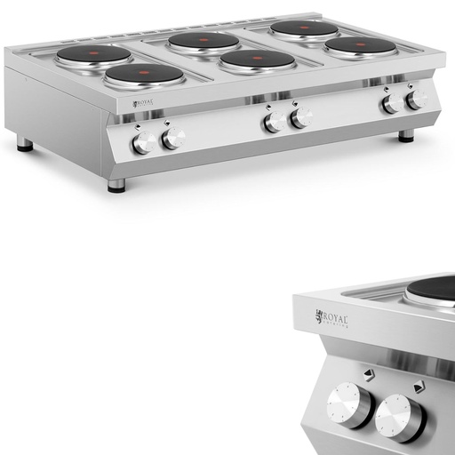 Adjustable 6-plate electric cooker 22 cm dia 6 x 2600 W 400 V ITALY