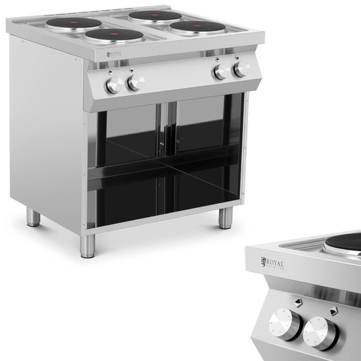 4 plate freestanding electric cooker with open base 4 x 2600 W 400 V ITALY
