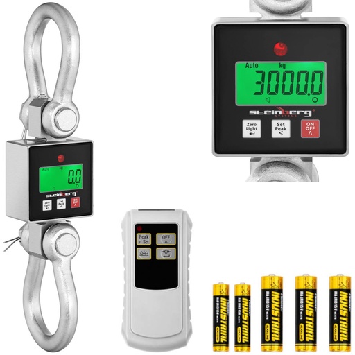 Overhead warehouse hook scale with LCD remote control up to 3000 kg