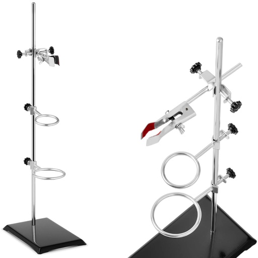 Laboratory stand with accessories 1 holder 2 rings 50 mm 70 mm