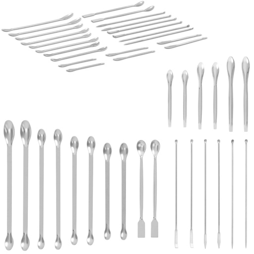 Spatulas laboratory steel spoons set of 22 items