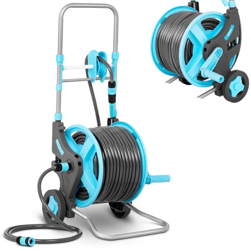 Garden hose on reel with cart 45 m + 2 m 1/2''