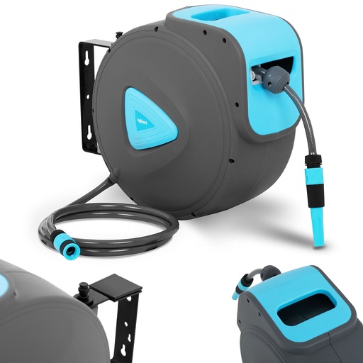 Automatic wall reel with garden hose 30m + 2m 1/2''