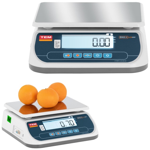 Komercinės svarstyklės 30 kg / 10 g LCD ekranas LEGALIZAVIMAS