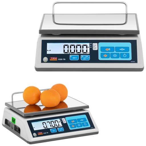 Komercinės svarstyklės 30 kg / 10 g LCD M LEGALIZAVIMAS